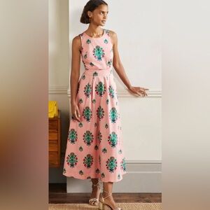 NWT Boden Pink and Green Floral Maxi Dress